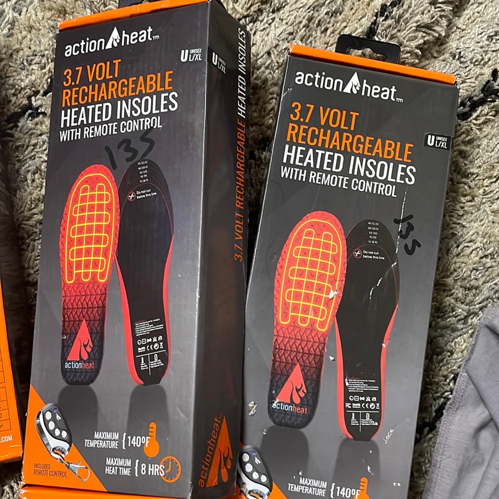 3.7 volt rechargeable heated insoles